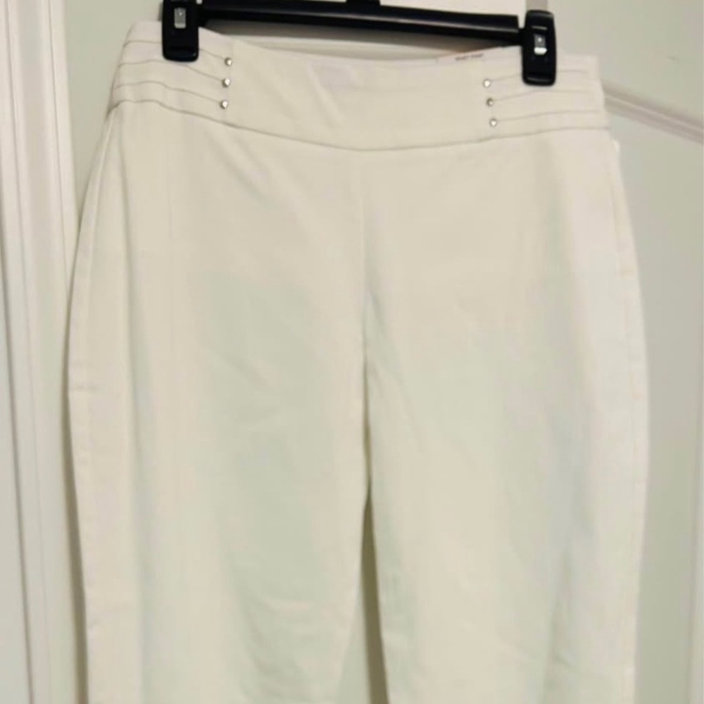JM Collection Women Pants, Slim Leg, White